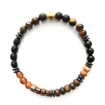 Load image into Gallery viewer, patchwork bracelet made of brown gemstones and glass beads
