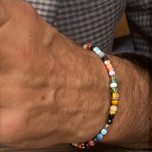 bracelet crafted from pastel gemstones