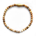 Load image into Gallery viewer, Beige jasper beaded bracelet. With gold and silver brass. Size 4mm.

